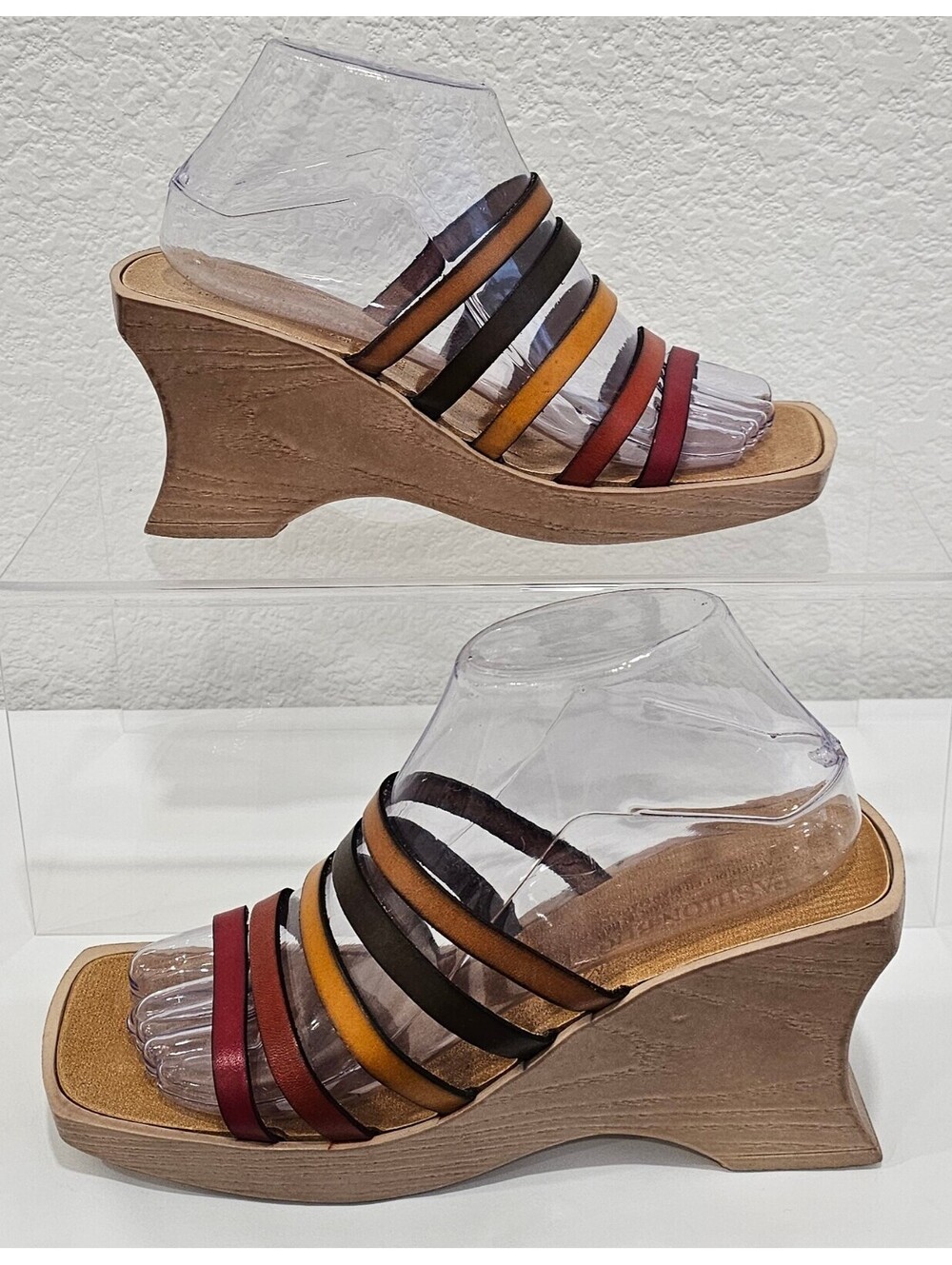 Fashion Bug Rosey Women’s EU 39 US 8M Leather Multicolor Wedge Sandals Italy